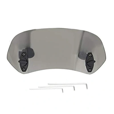 Image of Qiilu Motorcycle Windscreen, Acrylic Adjustable Clip On Windscreen Wind Deflector Windshield Accessories for Tawny