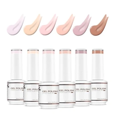 Image of Nicedeco Gel Nail Polish Set, UV/LED Soak Off Art Manicure Pedicure, Salon &amp; Home Use Long Lasting Easy to Apply 6pcs x 8ml Kit5