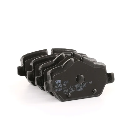 Image of 34219804739, 34219808172 Brake pad set FEBI BILSTEIN 16560 Rear Axle prepared for wear indicator with fastening material attachment