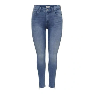 Image of ONLY Women&#039;s Onlblush Mid Skinny Ankle Zip DNM Box Jeans, Light Blue (Light Denim), M / 34L