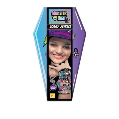 Image of Lisciani MONSTER HIGH Scary Jewels Kit Jewellery Creation for Kids from 5 Years Make your Bracelets and Necklaces with Colourful Beads, Letters Charms Box shaped