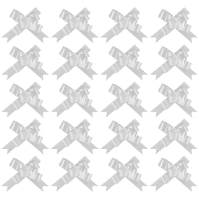Image of LOVETRENDS Pull Bows Silver Pack of 20 Ribbons for Making Butterfly Great Present Wrapping and as a Party Decoration