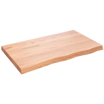 Image of vidaXL Bathroom Countertop Light Brown 100x60x(2 6)cm Treated Solid Wood