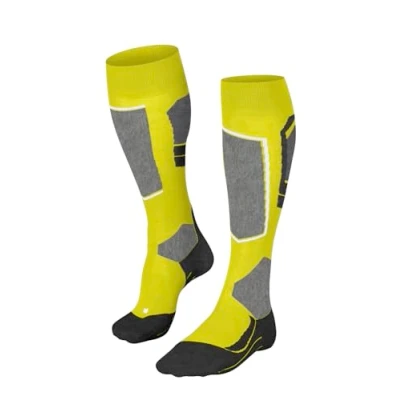 Image of FALKE Men&#039;s SK4 Advanced M KH Wool Warm Thin 1 Pair Skiing Socks, Yellow (Limelight 1086), 11 12.5