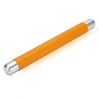 Image of Remeel Silicone Rolling Pin Non Stick Surface for Baking Pie Crust, Cookie, Pastry, Fondant, Internal Steel Dough Roller 13.8 X 1.5 Inches (Orange)