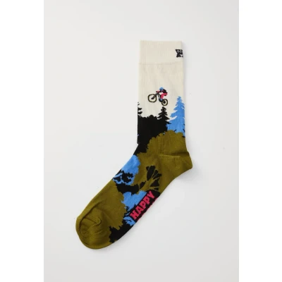 Image of Happy Socks Mountain Bike Sock for Men and Women, White, Size 41 46