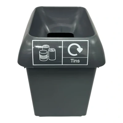Image of Chabrias Ltd 30 Litre Recycling Waste Bin With Lid &amp; Logo Made in England From 100% Recycled Plastic (Dark Grey Lid)