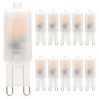 Image of Cxyemt G9 Led Light Bulbs 2W, Equivalent to 15W 20W Halogen Bulbs, Warm White 2700K Energy Saving Socket Lamp, AC 220 240V, Non Dimmable, Flicker, 10 Pack
