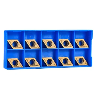 Image of Oumefar 10pcs Golden CNC Carbide Turning Inserts Cutters Convenient, Durable, Superior Performance for Milling Lathe Tool Machine DCMT11T304 HM YBC251