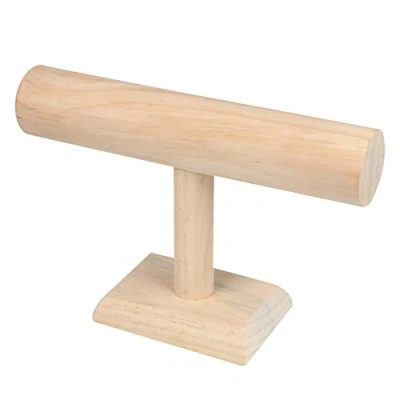 Image of XHONG Wooden Jewellery Display Stand, T bar Rack, Bracelets Watches Necklaces Storage Stand for Home Organization