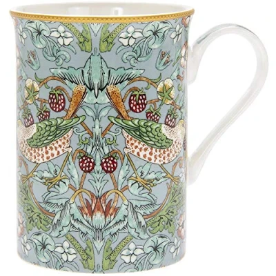 Image of The Leonardo Collection William Morris Strawberry Thief Teal Design Mug