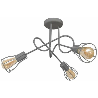 Image of Oxford Multi Arm Semi Flush Ceiling Light Grey 56cm