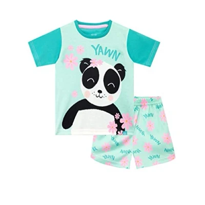 Image of Harry Bear Girls Long Pyjamas Panda Green 10 11 Years