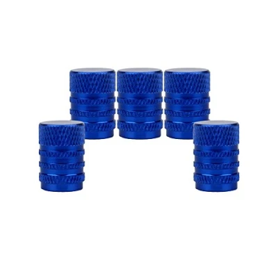 Image of SENZEAL 5Pcs Tyre Valve Dust Cap Round Style Universal Tire Stem Caps Aluminum Car for Bikes Cars Motorcycles Trucks Blue