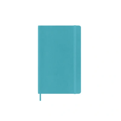 Image of Moleskine Classic Plain Paper Notebook Soft Cover and Elastic Closure Journal Color Reef Blue Large 13 x 21 A5 192 Pages