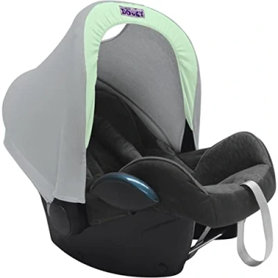 Image of Dooky Hoody Style UV+ Universal Cover (Sun &amp; Rain Protection) for Maxi COSI Cabrio/CabrioFix/Pebble/Citi, Römer ther Baby Car Seats, Mint Green Grey