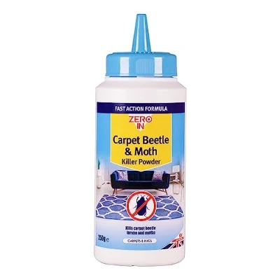Image of Zero In Carpet Beetle &amp; Moth Killer Powder 250 g Puffer Pack Treatment, Ready to Use Fast Acting Formula