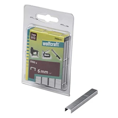 Image of wolfcraft Broad Back Staple, Extra Hard Steel, Type 053 I 7036000 Ideal for Fastening Fabric, Textiles and Thin Strips of Wood
