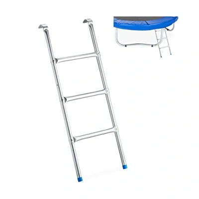 Image of Relaxdays Trampoline Ladder, To Hang, Several Rungs,Boarding Ladder For Garden Trampoline, H x B: 97 38 cm, Silver