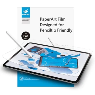 Image of MOBDIK 2 Pack Paper Nano Screen Protector Compatible with iPad Pro 11 inch (M4, 2024), New Version Crafted for Natural Writing, Less Reflection, Nib Friendly, Easy Installation Kit