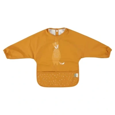 Image of Trixie Long Sleeve Bib Mr. Fox Mealtime Essential 6m+ Waterproof OEKO TEX Certified Orange