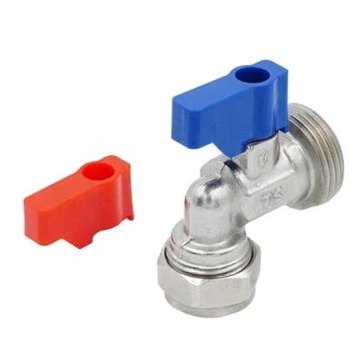Image of Angled Washing Machine Valve Appliance Tap Compression 15mm x 3/4