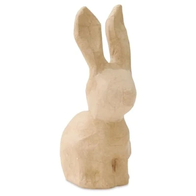 Image of Décopatch Ref SA216C Rabbit Papier Maché Object to Decorate 12.5 x 7.5 21.5cm with Papers &amp; PaperPatch Glue, Glitter, Paints