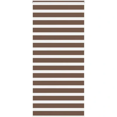 Image of vidaXL Zebra Blind Brown 105x230 cm Fabric Width 100.9 Polyester