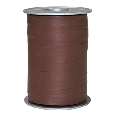 Image of C.E. Pattberg Gift Ribbon espresso Matt, 200 m In Paperlook For Wrapping Gifts, 10 mm Width, Create Beautiful Floral And Baby Shower Decorations, Pastel Balloon Ribbons Every Occasion