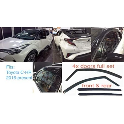 Image of 4x Wind Deflectors for Toyota C HR 2016 2017 2018 2019 2020 2021 2022 2023 2024 2025 Acrylic Glass