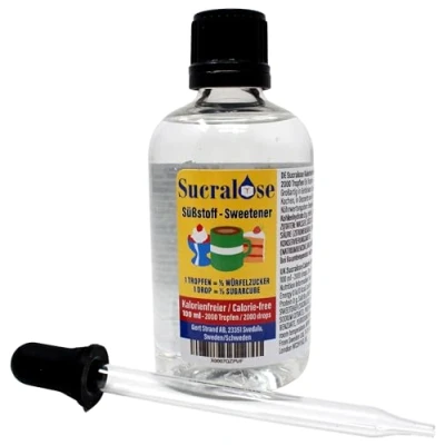 Image of Aromhuset 100 ml Sucralose Liquid Sweetener Zero Calorie, Sugar Free, Unflavoured Drops for Tea, Coffee, Drinks, Beverages, Baking, Cooking, and More
