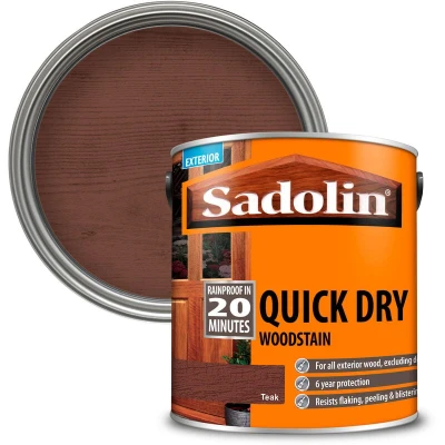 Image of Sadolin Quick Drying Woodstain 2.5 litre Std Colour Teak