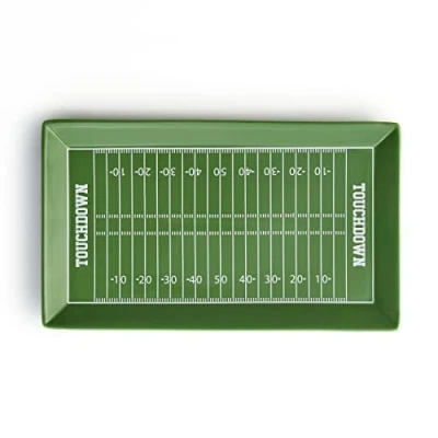 Image of 40YARDS American Football Playing Field Plate/Serving Plate Made of Ceramic for Burgers, Chips &amp; More Decorative Highlight at Parties