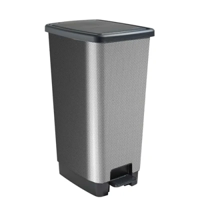 Image of Sundis Cover Bin 40L Recycled Plastic Rectangular Carbon Look Trash Can with Handles for Hanging and Hiding Bag Kitchen, Office, Laundry Room