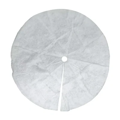 Image of White Christmas Tree Skirt Round Base 80cm Fake Snow Blanket Cover Decoration