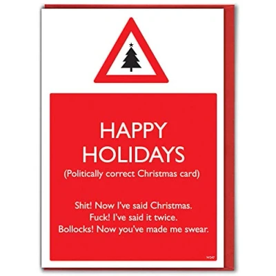 Image of Brainbox Candy Rude Christmas Cards &#039;Politically Correct Card&#039; Funny Offensive Xmas Perfect for Best Friends Mates Him Her Men Women Non Traditional