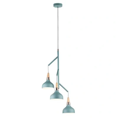 Image of Paulmann 79653 Neordic Juna luminaire max. 3x20W Pendant E14 Ceiling Soft Green/Copper 230V Metal/Wood Without lamp, 20 W