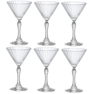 Image of Bormioli 93957 Rocco America Set of 6 Martini Small Glass, 15.5cl