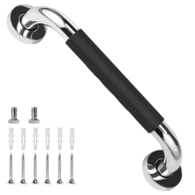 Image of Anti Slip Shower Grab Bar Handle, Stainless Steel Bathroom Rails with Silicone Grip, Safety Hand Rail Support Toilet for Handicap Elderly(30CM)