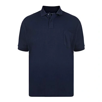 Image of Kam Poly Cotton Soft Fabric Plain Basic Polo Shirt in 8 Colors, Size 2XL to 8XL Navy