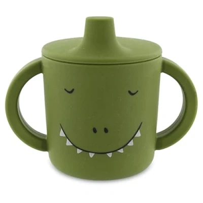 Image of Trixie Mr Dino Sippy Cup 4m+ 100% Food Grade Silicone Green