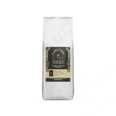 Image of Lucky Cuppa Brazilian Swiss Water Decaf Coffee Beans Brazil Minas Gerais Decaffeinated Premium Quality Dark Roast Gifts for Men 1kg
