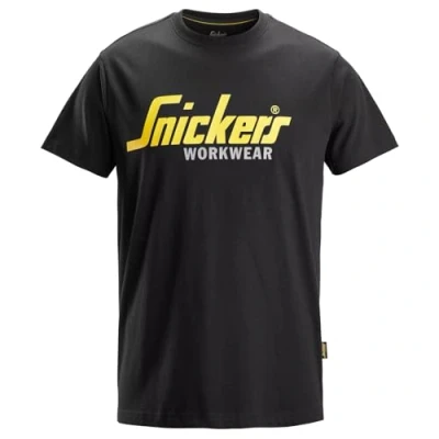 Image of Snickers Workwear Classic Logo T Shirt 100% Cotton Black 2586 (UK, Alpha, XL, Regular, Black)