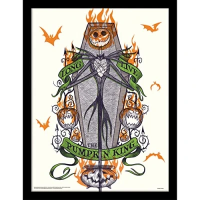 Image of Pyramid International Disney The Nightmare Before Christmas Poster (Colourful Shadows Design) Jack Skellington Poster, 30cm x 40cm Official Merchandise