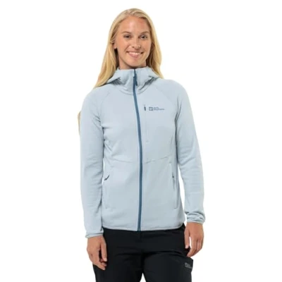 Image of Jack Wolfskin Women&#039;s Kolbenberg Hooded Fz W Fleece Jacket, Vibrant red, XS