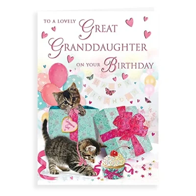 Image of Regal Publishing Traditional Birthday Card Great Granddaughter 9 x 6 inches, Pink
