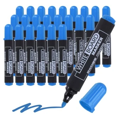 Image of M&amp;G Dry Erase Markers, 24 Pack Quick Drying White Board Markers Low Odor Whiteboard Marker Fine Tip Marking Pens for Classroom Office Meeting Home, Blue