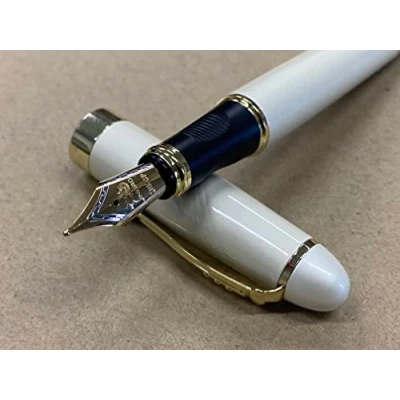 Image of Rhapsody Jinhao x450 Fountain Pen 0.5mm Medium Fine Nib Ink Pens (Ivory Spiral)