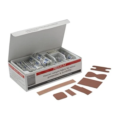 Image of Sterostrip Steroplast Premium Elastic Fabric Plasters in 7 sizes Pack of 100 Assorted