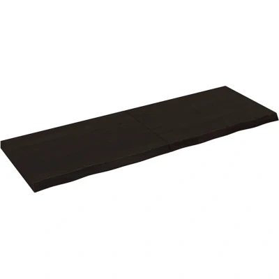 Image of vidaXL Wall Shelf Dark Brown 180x60x(2 6) cm Treated Solid Wood Oak